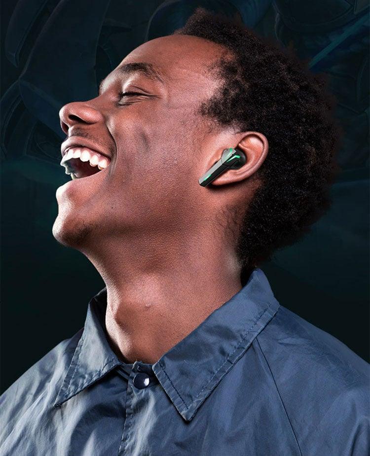 Wireless Black Gaming Bluetooth Headset Earphone Gamer Bass Quality Sound Headphones With Mic In Ear Headphones 25H Playtime Bluetooth Running Wireless Earbuds With Smart Touch Control Design For Sports Stevvex