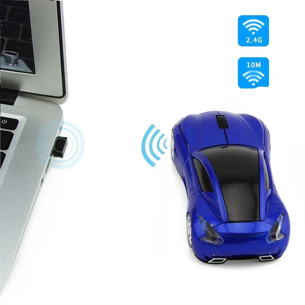 Wireless Black Sports Car USB Mouse Design Computer 1600 DPI Mouse Mini Ergonomic Gaming Mouse For Laptop And Computer 2.4Ghz Stevvex