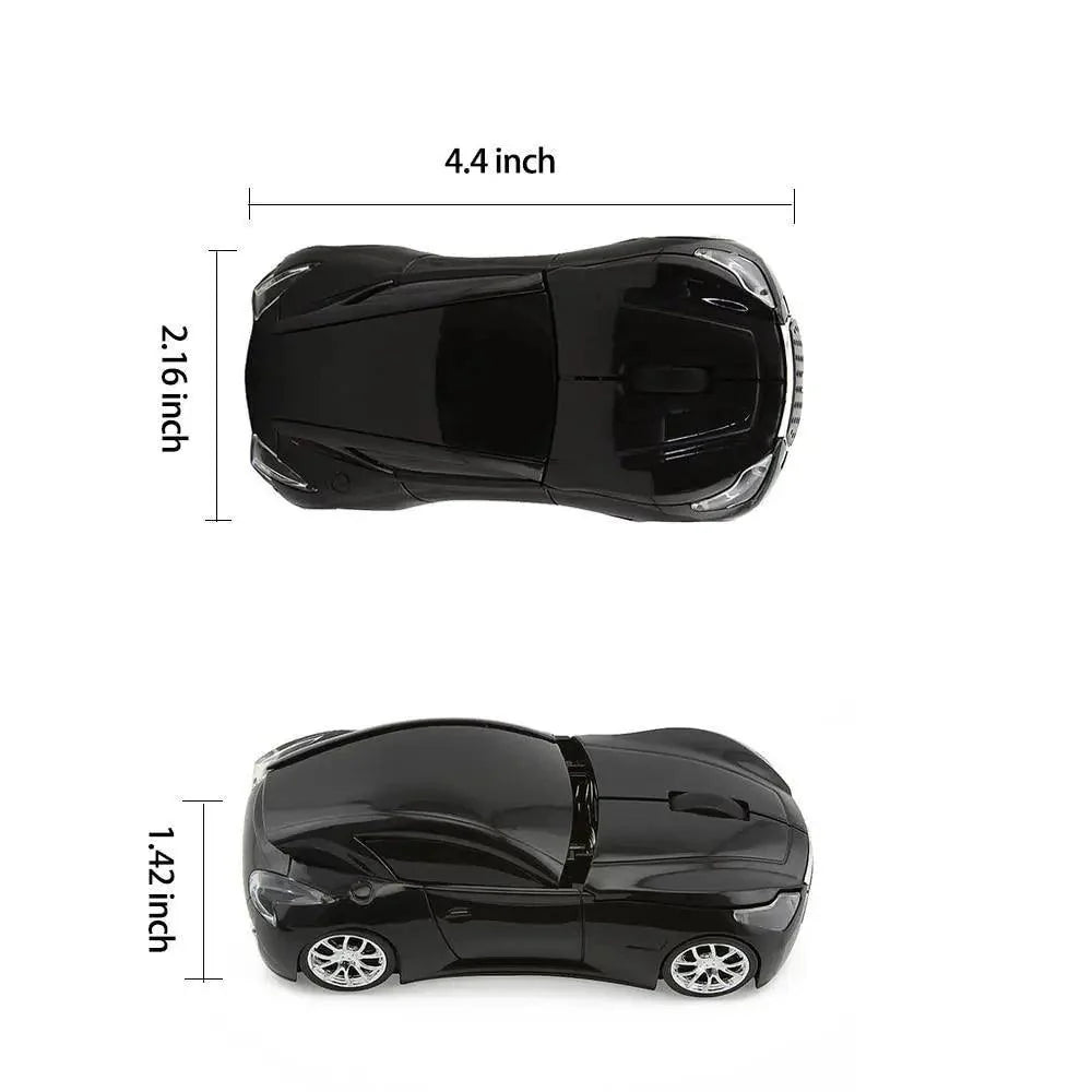 Wireless Black Sports Car USB Mouse Design Computer 1600 DPI Mouse Mini Ergonomic Gaming Mouse For Laptop And Computer 2.4Ghz Stevvex