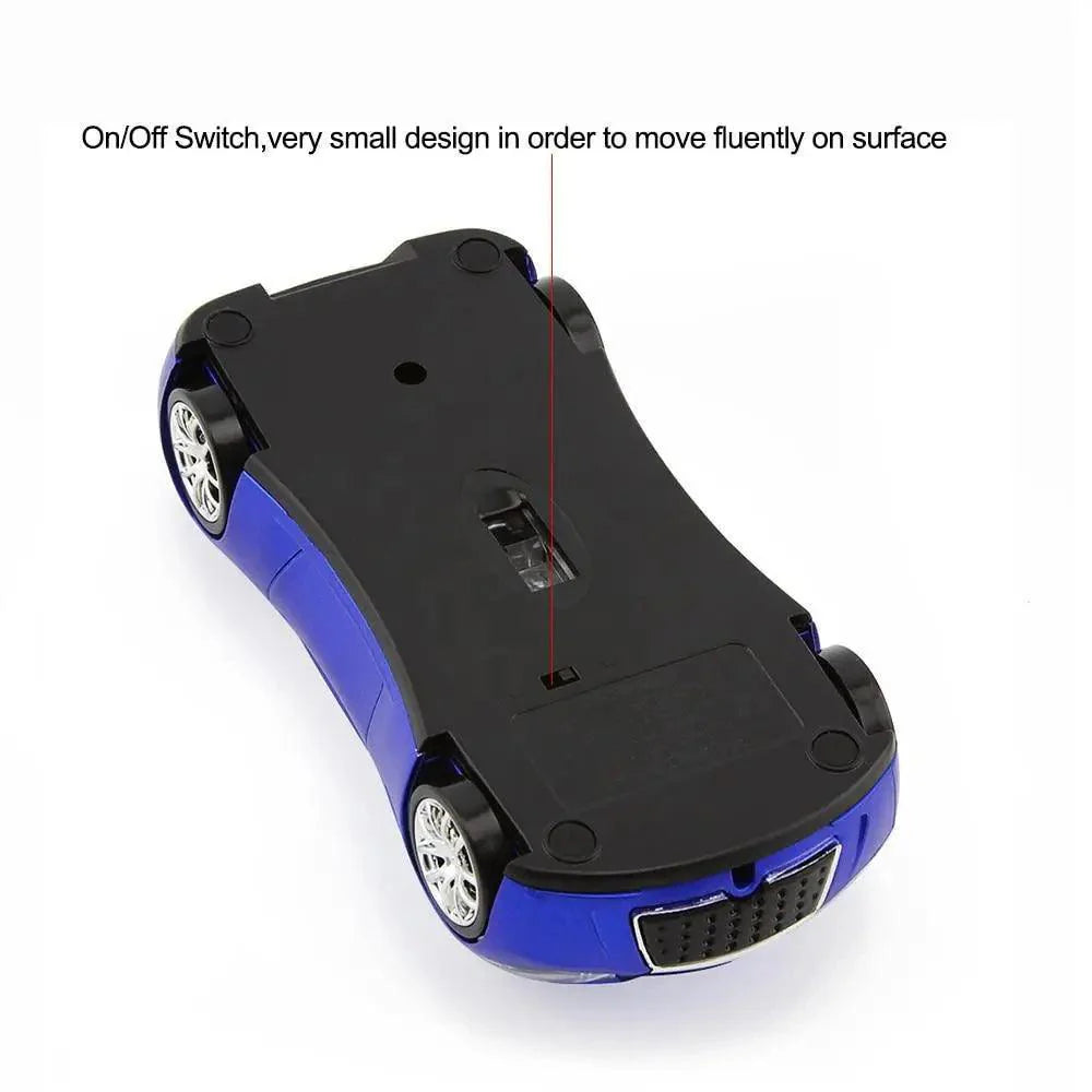 Wireless Black Sports Car USB Mouse Design Computer 1600 DPI Mouse Mini Ergonomic Gaming Mouse For Laptop And Computer 2.4Ghz Stevvex