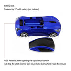 Wireless Black Sports Car USB Mouse Design Computer 1600 DPI Mouse Mini Ergonomic Gaming Mouse For Laptop And Computer 2.4Ghz Stevvex