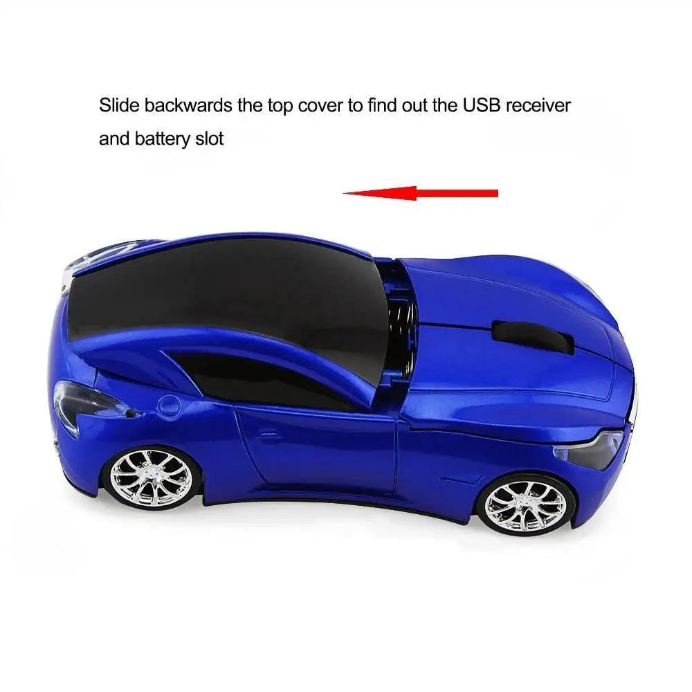 Wireless Black Sports Car USB Mouse Design Computer 1600 DPI Mouse Mini Ergonomic Gaming Mouse For Laptop And Computer 2.4Ghz Stevvex