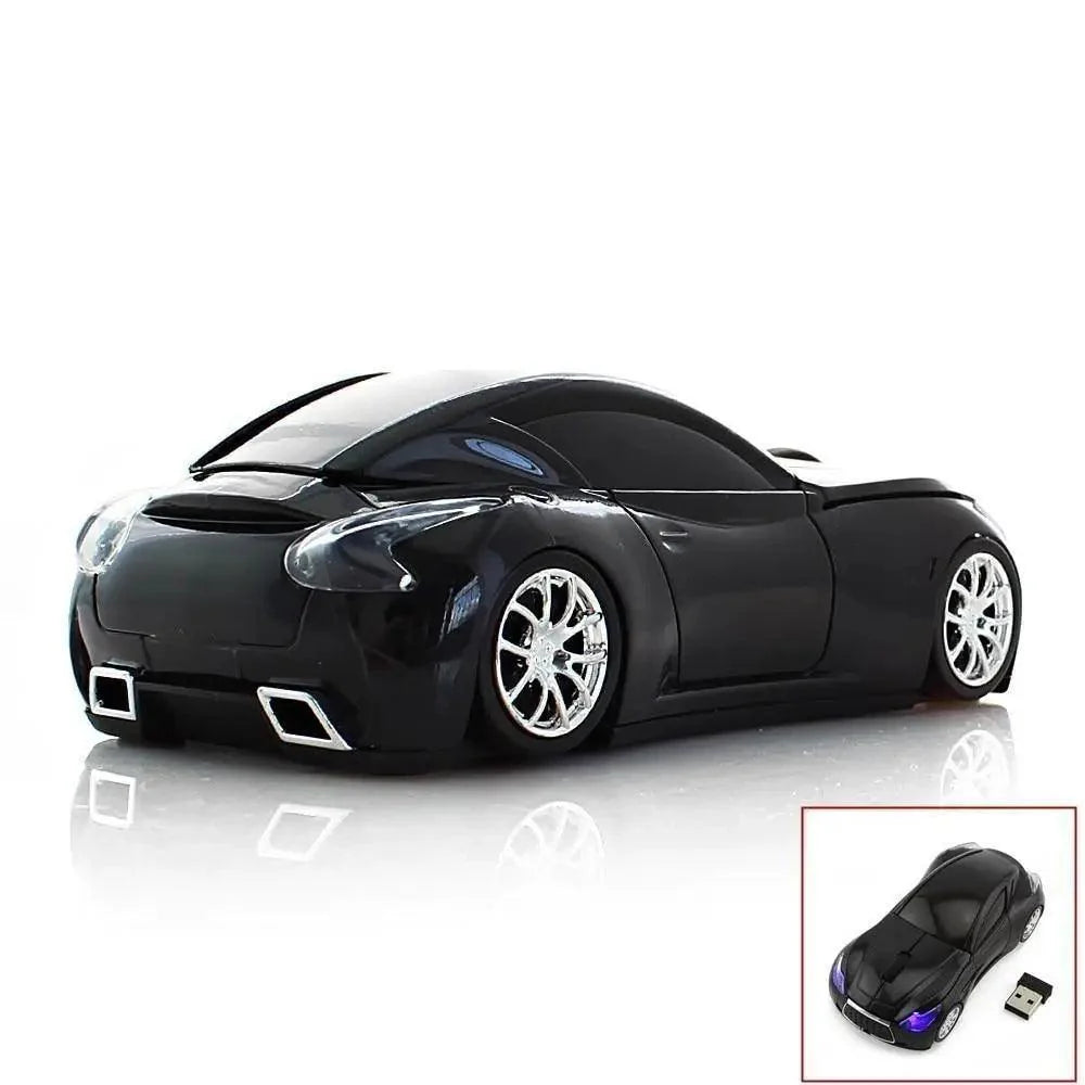 Wireless Black Sports Car USB Mouse Design Computer 1600 DPI Mouse Mini Ergonomic Gaming Mouse For Laptop And Computer 2.4Ghz Stevvex