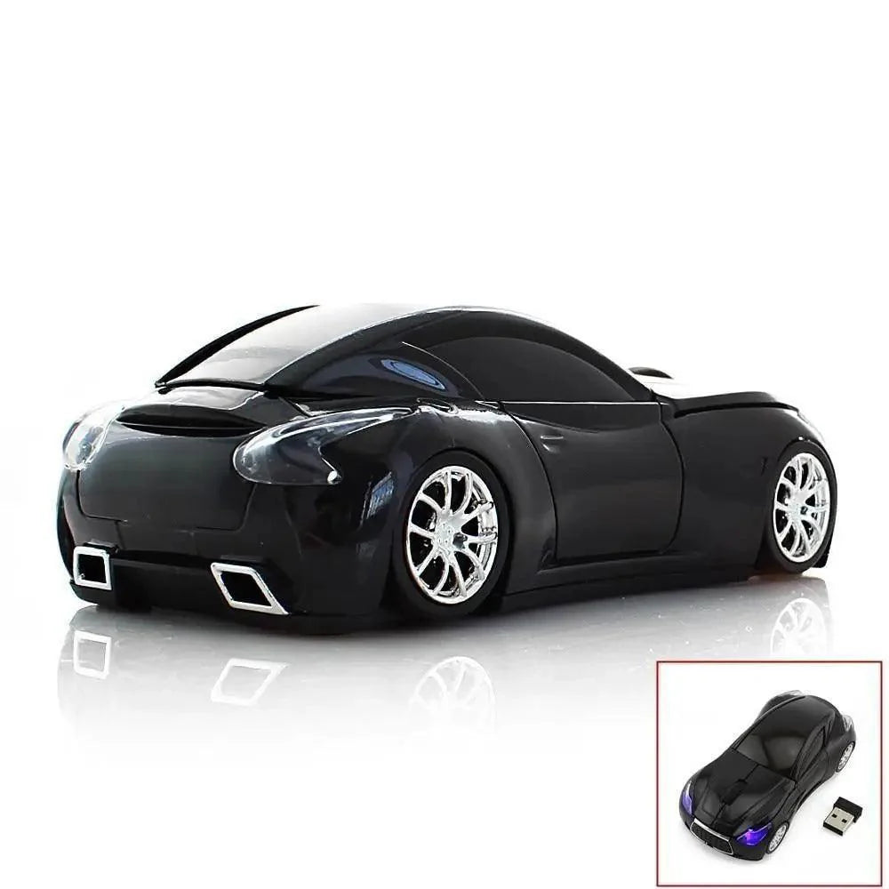 Wireless Black Sports Car USB Mouse Design Computer 1600 DPI Mouse Mini Ergonomic Gaming Mouse For Laptop And Computer 2.4Ghz Stevvex