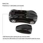 Wireless Black Sports Car USB Mouse Design Computer 1600 DPI Mouse Mini Ergonomic Gaming Mouse For Laptop And Computer 2.4Ghz Stevvex