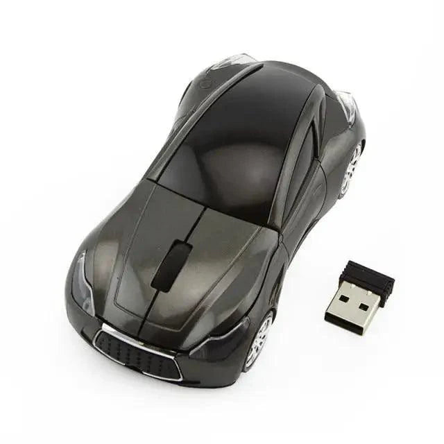 Wireless Black Sports Car USB Mouse Design Computer 1600 DPI Mouse Mini Ergonomic Gaming Mouse For Laptop And Computer 2.4Ghz Stevvex