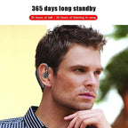Wireless Blue Earhook Bluetooth Headphones Business Office Bluetooth 5.0 Over Ear Earphone Stereo Single Earbud With Mic HiFi Headphone Single Ear Headset Super Long Standby Noise Reduction Earpiece Compatible With Smartphones Stevvex