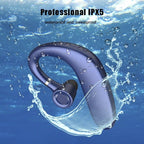 Wireless Blue Earhook Bluetooth Headphones Business Office Bluetooth 5.0 Over Ear Earphone Stereo Single Earbud With Mic HiFi Headphone Single Ear Headset Super Long Standby Noise Reduction Earpiece Compatible With Smartphones Stevvex