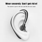 Wireless Blue Earhook Bluetooth Headphones Business Office Bluetooth 5.0 Over Ear Earphone Stereo Single Earbud With Mic HiFi Headphone Single Ear Headset Super Long Standby Noise Reduction Earpiece Compatible With Smartphones Stevvex