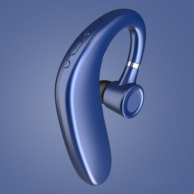 Wireless Blue Earhook Bluetooth Headphones Business Office Bluetooth 5.0 Over Ear Earphone Stereo Single Earbud With Mic HiFi Headphone Single Ear Headset Super Long Standby Noise Reduction Earpiece Compatible With Smartphones Stevvex