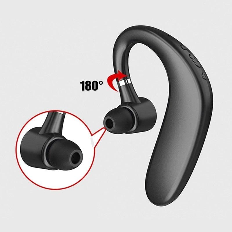 Wireless Blue Earhook Bluetooth Headphones Business Office Bluetooth 5.0 Over Ear Earphone Stereo Single Earbud With Mic HiFi Headphone Single Ear Headset Super Long Standby Noise Reduction Earpiece Compatible With Smartphones Stevvex