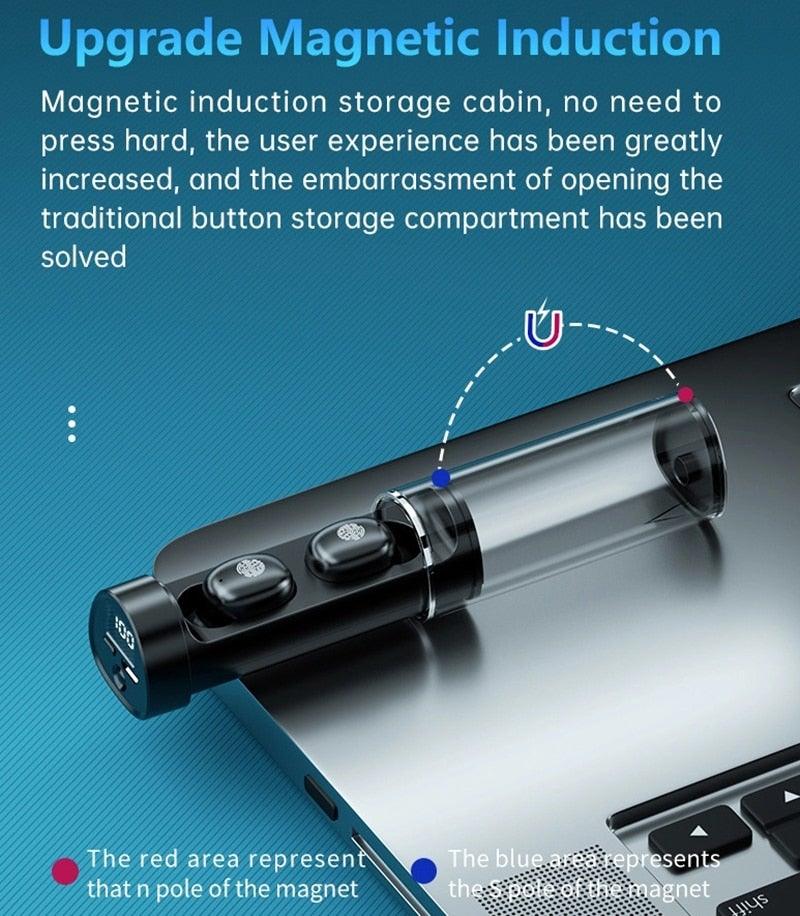 Wireless Bluetooth 5.1 Earphones Wireless Charging Case IPX8 Waterproof Stereo Headphones In Ear Built in Mic Headset Touch Control Earbuds Wireless Earbuds Case With Flashlight Noise Isolating Clear Calls Rich Bass In-Ear Sports Headset Stevvex