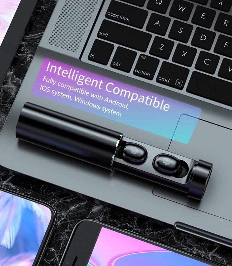 Wireless Bluetooth 5.1 Earphones Wireless Charging Case IPX8 Waterproof Stereo Headphones In Ear Built in Mic Headset Touch Control Earbuds Wireless Earbuds Case With Flashlight Noise Isolating Clear Calls Rich Bass In-Ear Sports Headset Stevvex