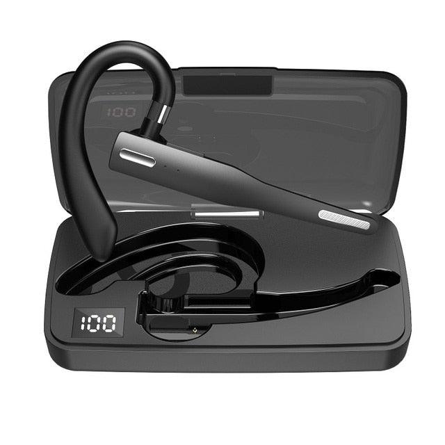 Wireless Bluetooth Business Earphone Noise Isolating Earbuds Wireless Headphones With Chraging Case LED Display Built-in Microphones For Clear Calls Single Over Ear Handsfree Earbud For Driving Charging Case Headphone Microphone Office Headset For Work Stevvex