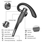 Wireless Bluetooth Business Earphone Noise Isolating Earbuds Wireless Headphones With Chraging Case LED Display Built-in Microphones For Clear Calls Single Over Ear Handsfree Earbud For Driving Charging Case Headphone Microphone Office Headset For Work Stevvex