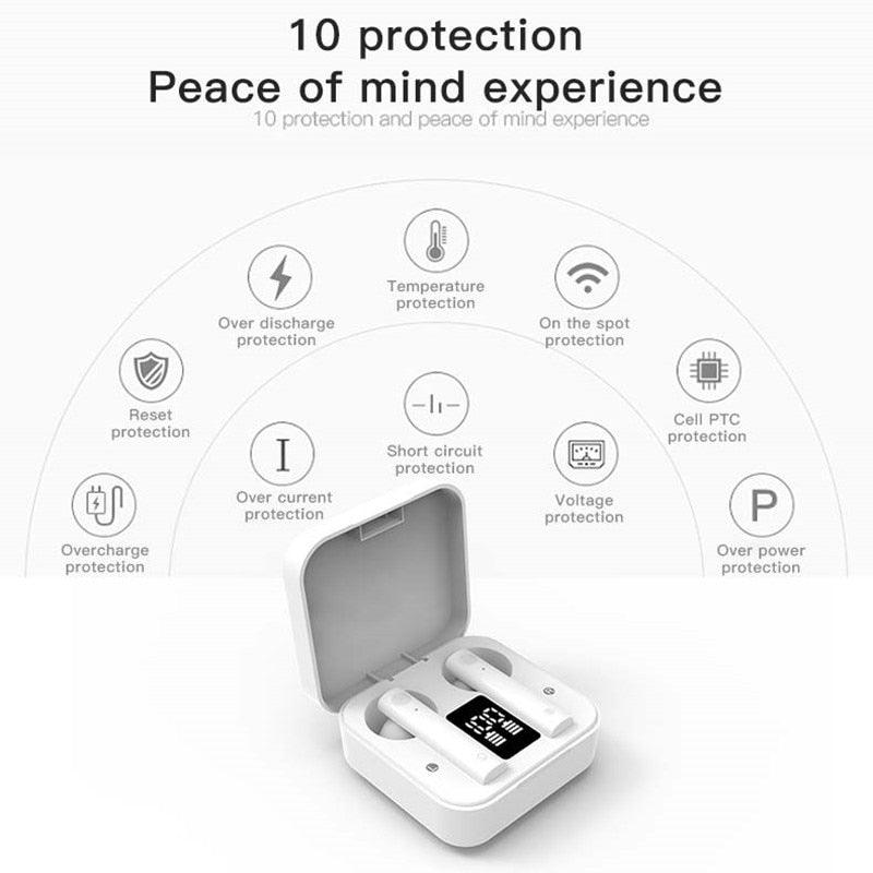 Wireless Bluetooth Earphone Air Sports Running Headphone LED Display Earbuds Noise Reduction Updated Design with Industry Leading Sound & Improved Comfort, Long Wireless Range Stevvex