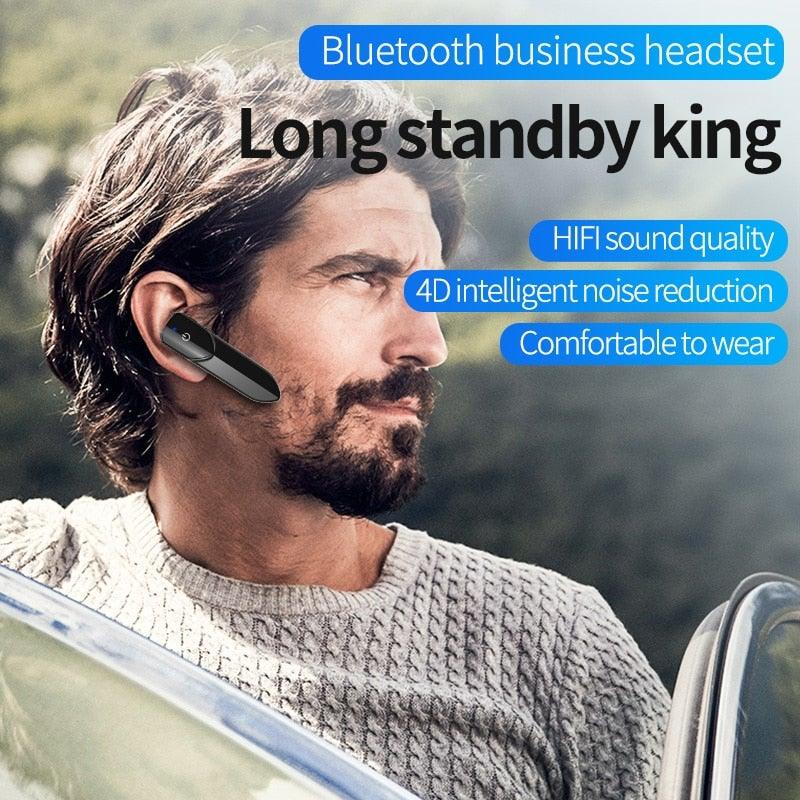 Wireless Bluetooth Headset Business Hands Free Long Standby V5.0 Earphones Waterproof Sport Earbuds With Microphone For Driving Stevvex