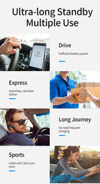 Wireless Bluetooth Headset Business Hands Free Long Standby V5.0 Earphones Waterproof Sport Earbuds With Microphone For Driving Stevvex