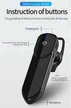 Wireless Bluetooth Headset Business Hands Free Long Standby V5.0 Earphones Waterproof Sport Earbuds With Microphone For Driving Stevvex