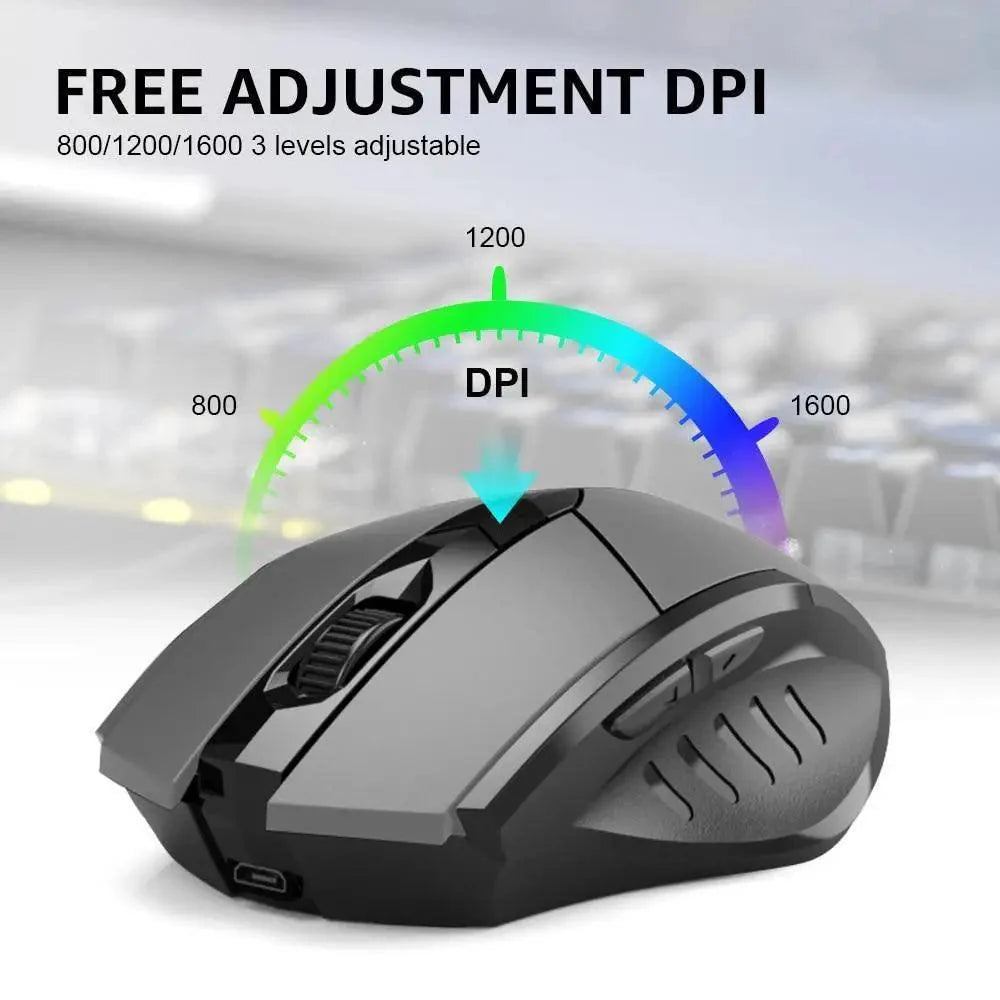Wireless Design 2.4 GHz Ergonomic Mouse 1600 DPI USB Optical Bluetooth-Compatible Mouse Computer Gaming Mouse Stevvex
