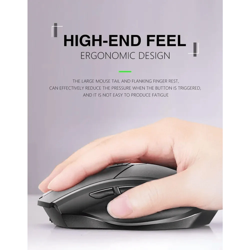 Wireless Design 2.4 GHz Ergonomic Mouse 1600 DPI USB Optical Bluetooth-Compatible Mouse Computer Gaming Mouse Stevvex
