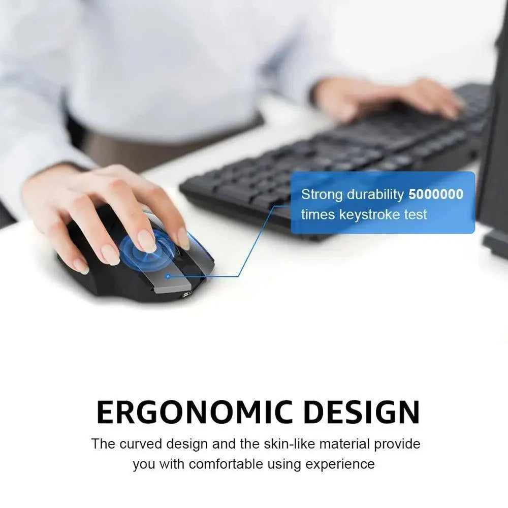 Wireless Design 2.4 GHz Ergonomic Mouse 1600 DPI USB Optical Bluetooth-Compatible Mouse Computer Gaming Mouse Stevvex