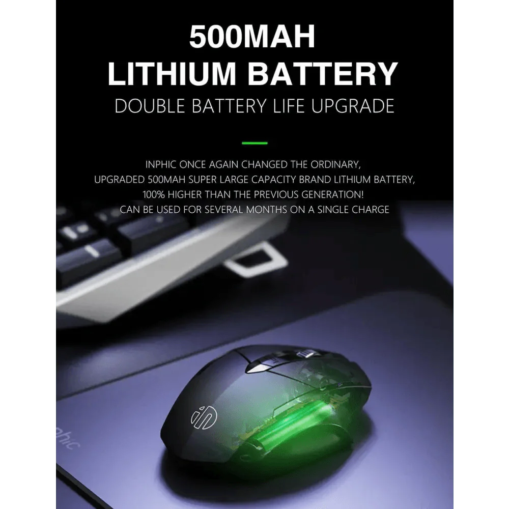 Wireless Design 2.4 GHz Ergonomic Mouse 1600 DPI USB Optical Bluetooth-Compatible Mouse Computer Gaming Mouse Stevvex