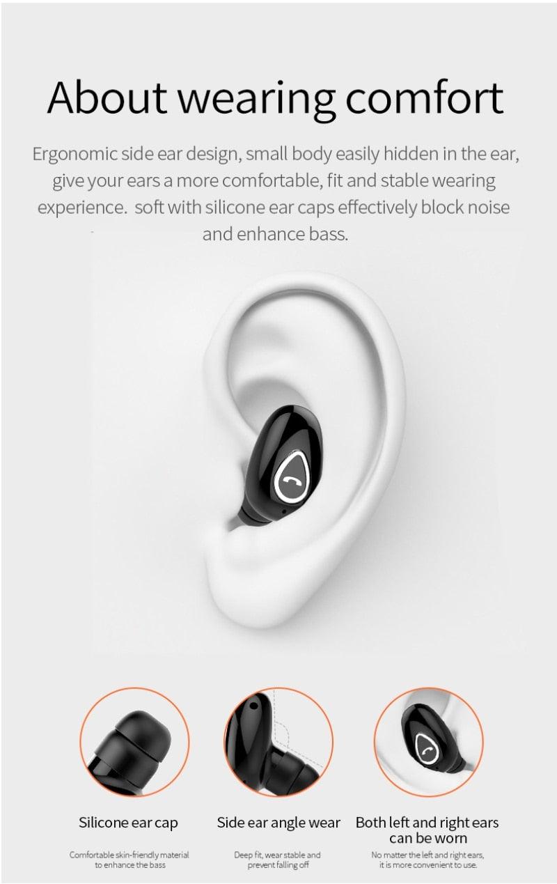 Wireless Earbuds Single Bluetooth-compatible Earphones Handsfree With Mic Waterproof Sport Stereo Headset Updated Design with Industry Leading Sound & Improved Comfort, Long Wireless Range, Stevvex