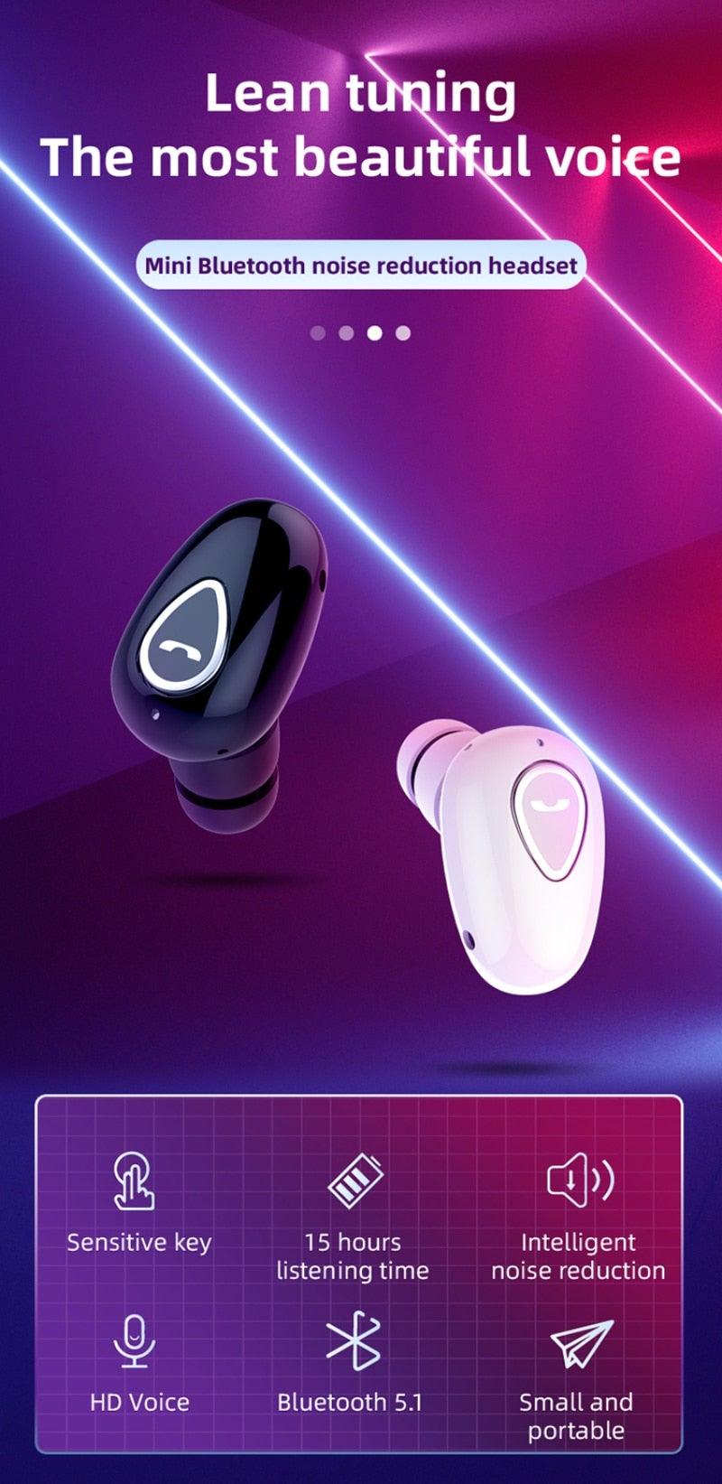 Wireless Earbuds Single Bluetooth-compatible Earphones Handsfree With Mic Waterproof Sport Stereo Headset Updated Design with Industry Leading Sound & Improved Comfort, Long Wireless Range, Stevvex