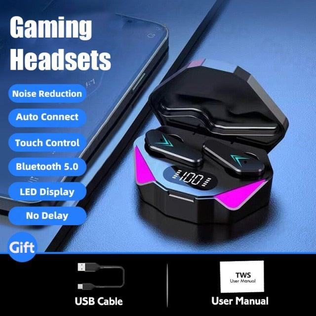 Wireless Earbuds Touch Control Earphone No Delay Noise Reduction Bluetooth Headphone Gaming Headset y Lewith Mic Updated Design with Industrading Sound & Improved Comfort, Long Wireless Range, Up to 24 Hours of Talk Time Stevvex