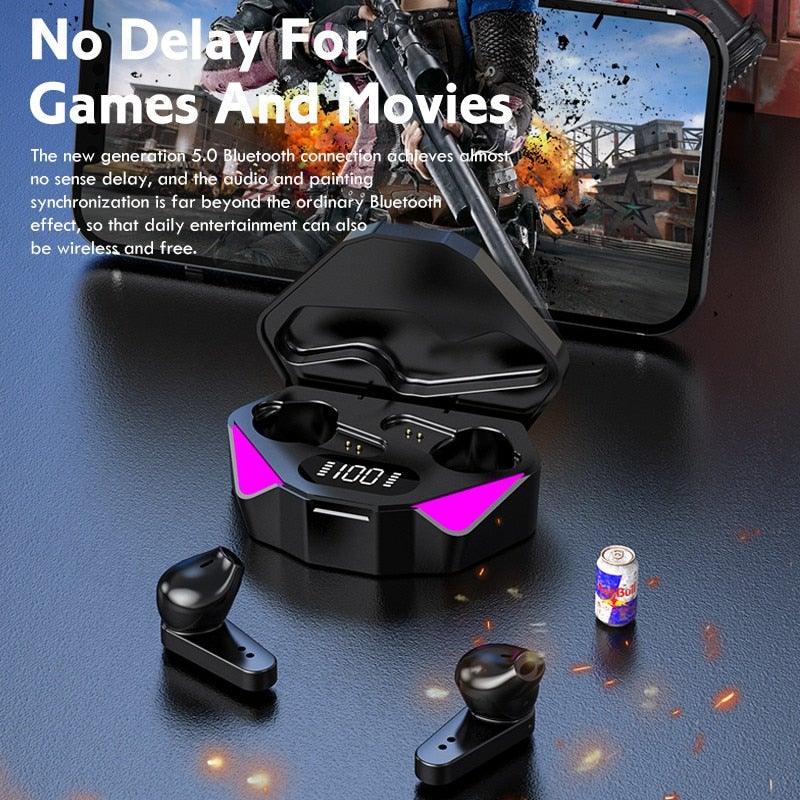 Wireless Earbuds Touch Control Earphone No Delay Noise Reduction Bluetooth Headphone Gaming Headset y Lewith Mic Updated Design with Industrading Sound & Improved Comfort, Long Wireless Range, Up to 24 Hours of Talk Time Stevvex