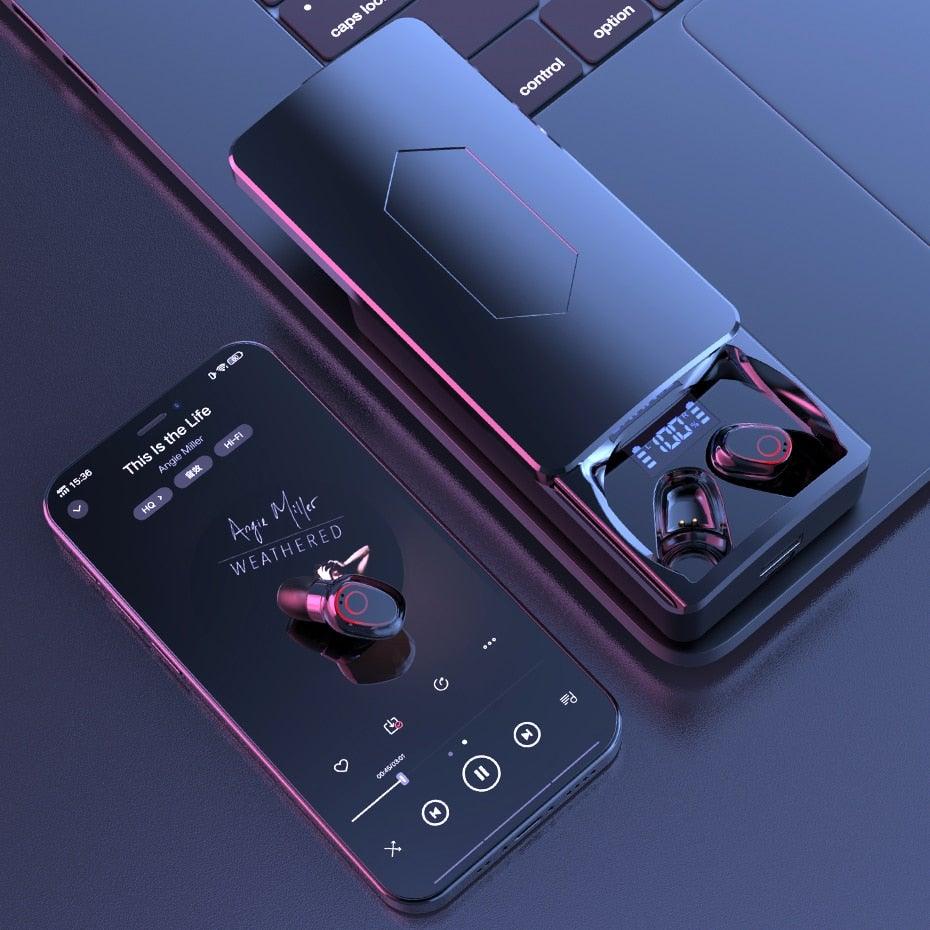 Wireless Earbuds With Microphone Bluetooth 5.1 Headphones in-Ear Touch Control Hi-Fi Stereo Sound Earphones Excellent Playing Time Deep Earphones Bluetooth Wireless Charging Box Headphones LED Display Sport Waterproof Earbuds Headsets 10000 mAh Stevvex