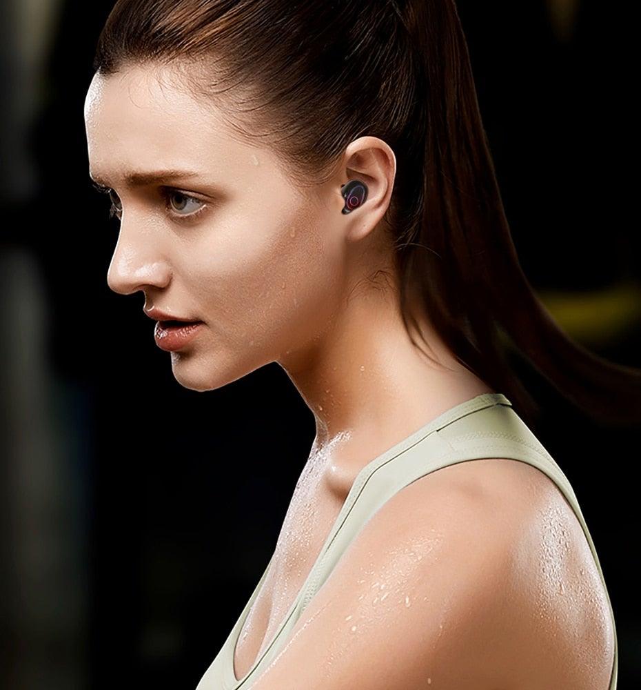 Wireless Earbuds With Microphone Bluetooth 5.1 Headphones in-Ear Touch Control Hi-Fi Stereo Sound Earphones Excellent Playing Time Deep Earphones Bluetooth Wireless Charging Box Headphones LED Display Sport Waterproof Earbuds Headsets 10000 mAh Stevvex