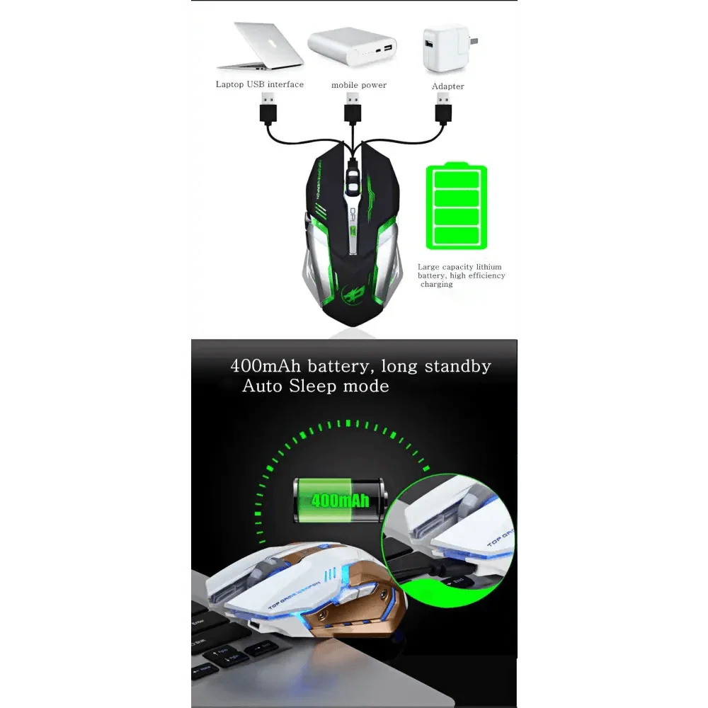 Wireless Gaming Mouse Backlight USB Optical Gamer Computer Mice Laptop Wireless DPI Mice Stevvex
