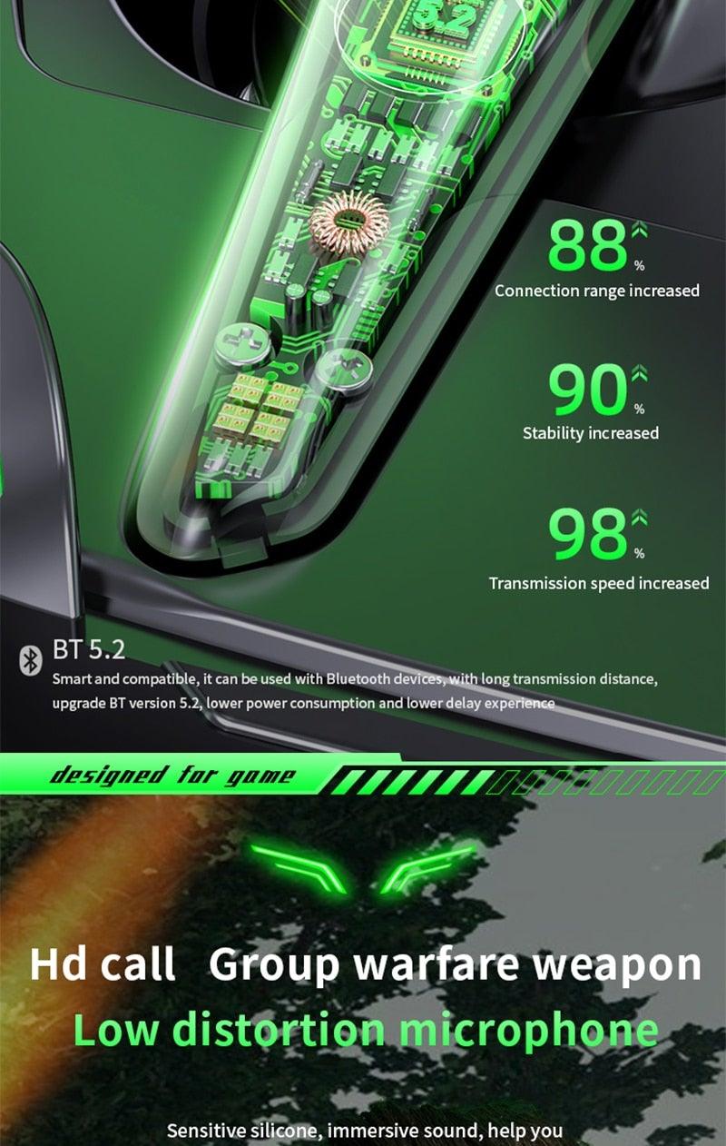 Wireless Headphones Noise Canceling Waterproof Gaming Headsets 9D Stereo Sports Earphones With Microphones Sound Quality Wireless Charging Case In-Ear Headphones Wireless Bluetooth 5.1 Headset Deep Bass Soft Comfortable Secure Fit Earphones Stevvex