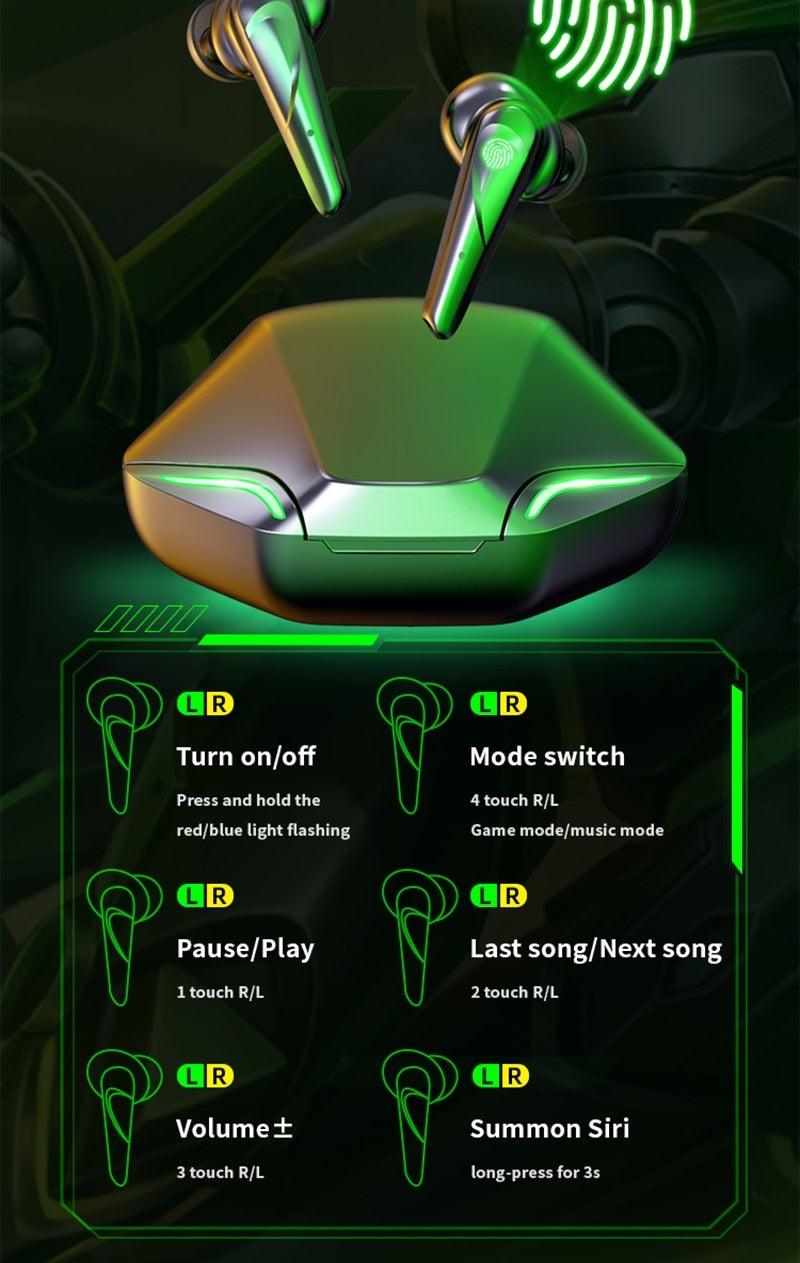Wireless Headphones Noise Canceling Waterproof Gaming Headsets 9D Stereo Sports Earphones With Microphones Sound Quality Wireless Charging Case In-Ear Headphones Wireless Bluetooth 5.1 Headset Deep Bass Soft Comfortable Secure Fit Earphones Stevvex
