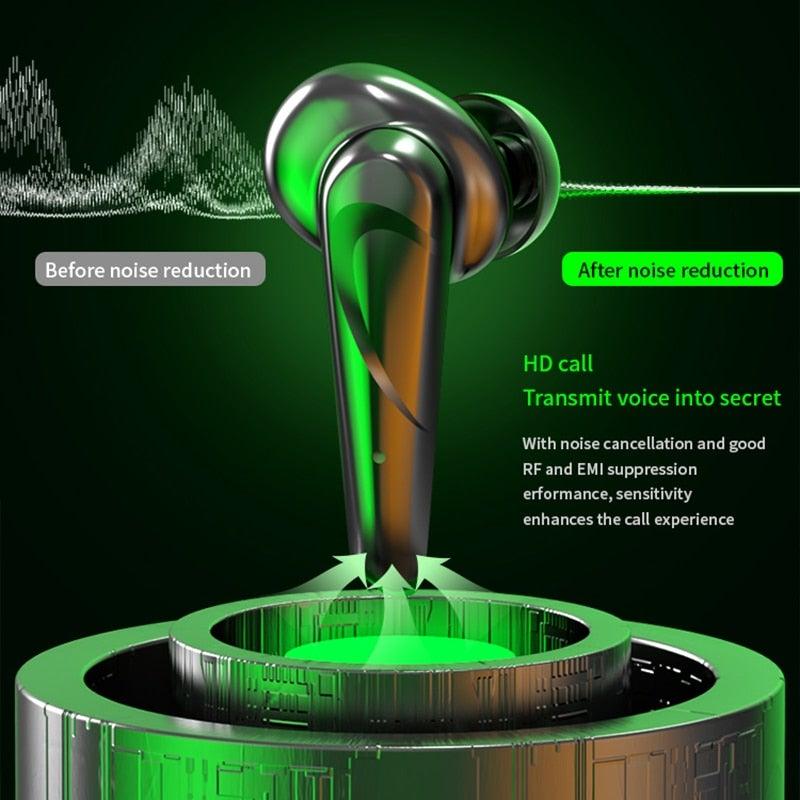 Wireless Headphones Noise Canceling Waterproof Gaming Headsets 9D Stereo Sports Earphones With Microphones Sound Quality Wireless Charging Case In-Ear Headphones Wireless Bluetooth 5.1 Headset Deep Bass Soft Comfortable Secure Fit Earphones Stevvex