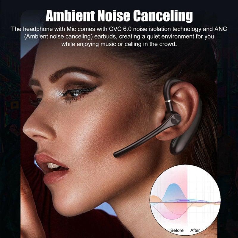 Wireless Headphones With Microphone Bluetooth Con Headset Earphones Updated Design with Industry Leading Sound & Improved Comfort, Long Wireless Range, Up to 24 Hours of Talk Time Stevvex