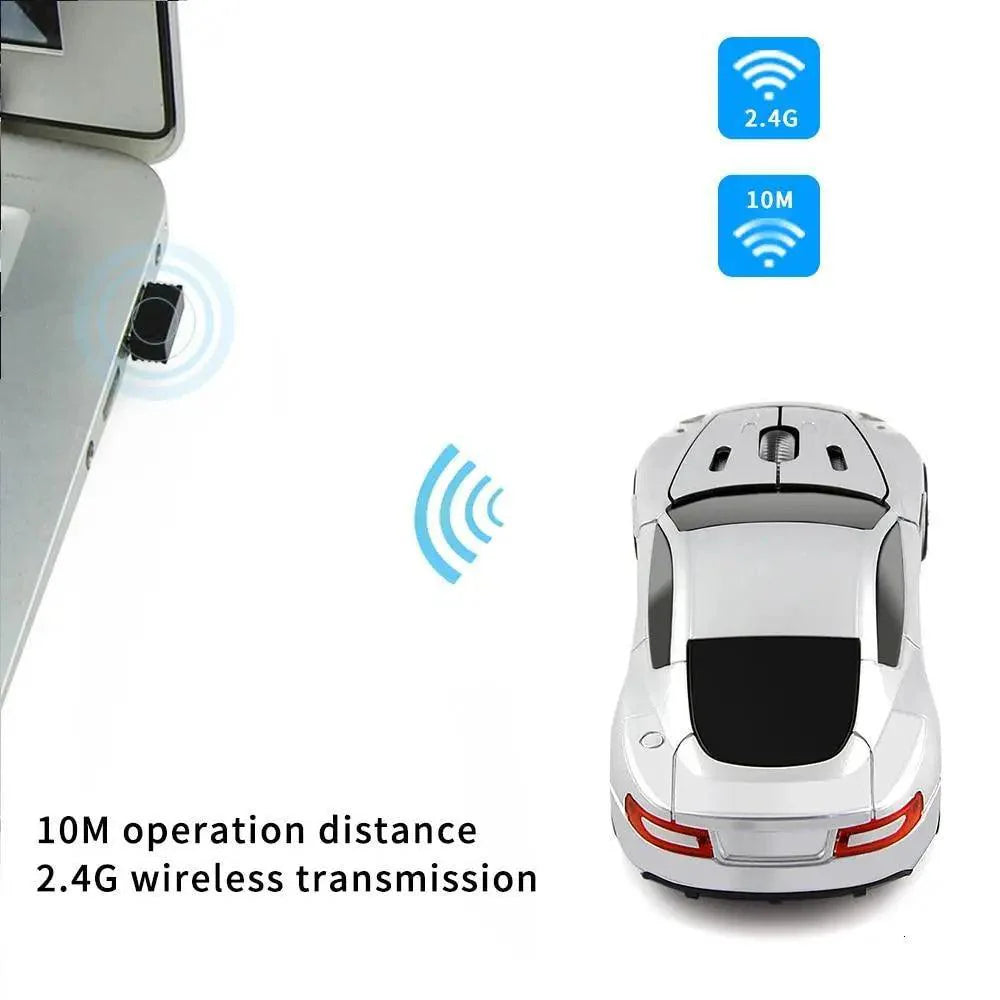 Wireless Mouse Blue Car Shaped Design 1600DPI Mouse USB Optical  Ergonomic 3D Sports Car Mice For Laptop Stevvex