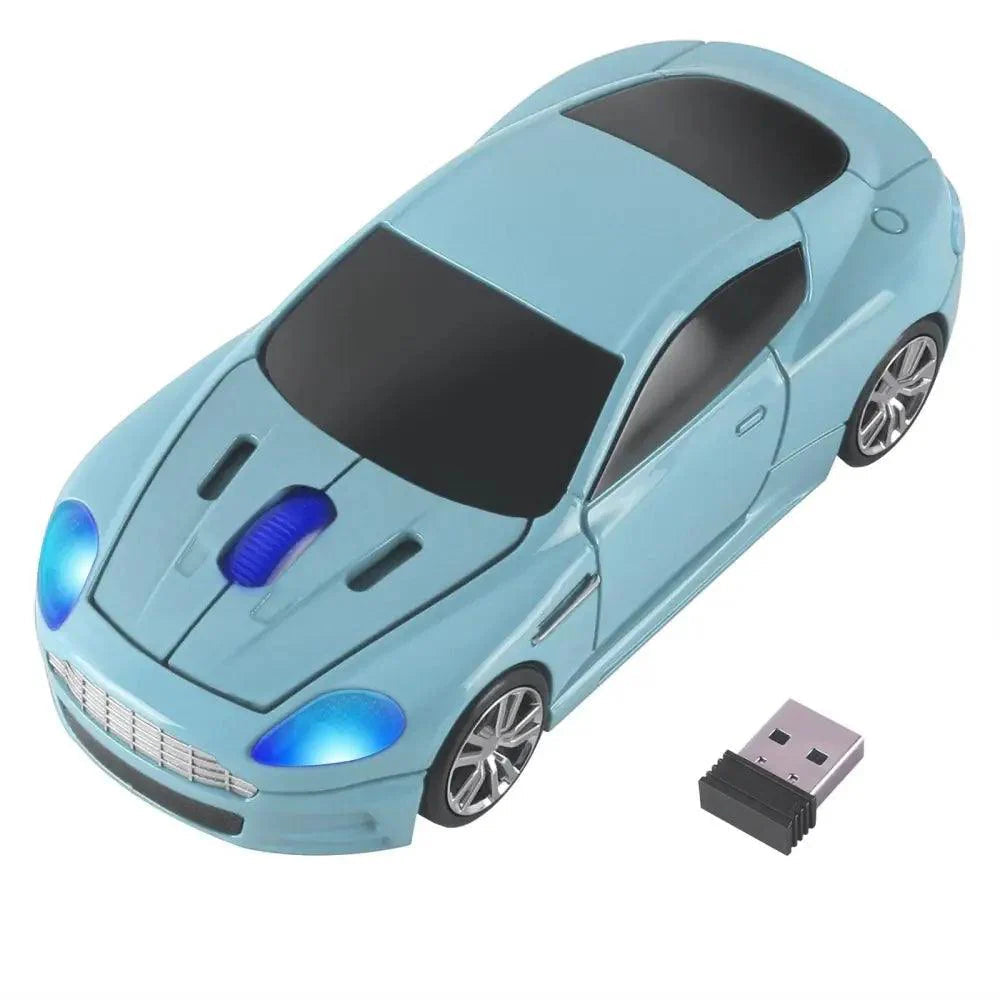 Wireless Mouse Blue Car Shaped Design 1600DPI Mouse USB Optical  Ergonomic 3D Sports Car Mice For Laptop Stevvex