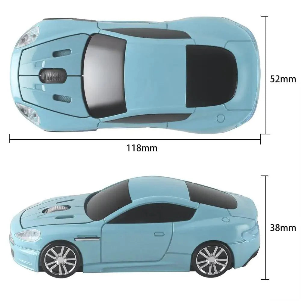 Wireless Mouse Blue Car Shaped Design 1600DPI Mouse USB Optical  Ergonomic 3D Sports Car Mice For Laptop Stevvex