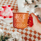 Witch Better Have Coffee Mug 14.5oz Orange Ceramic With White Lettering Halloween Coffee Gift BandsCo Straps