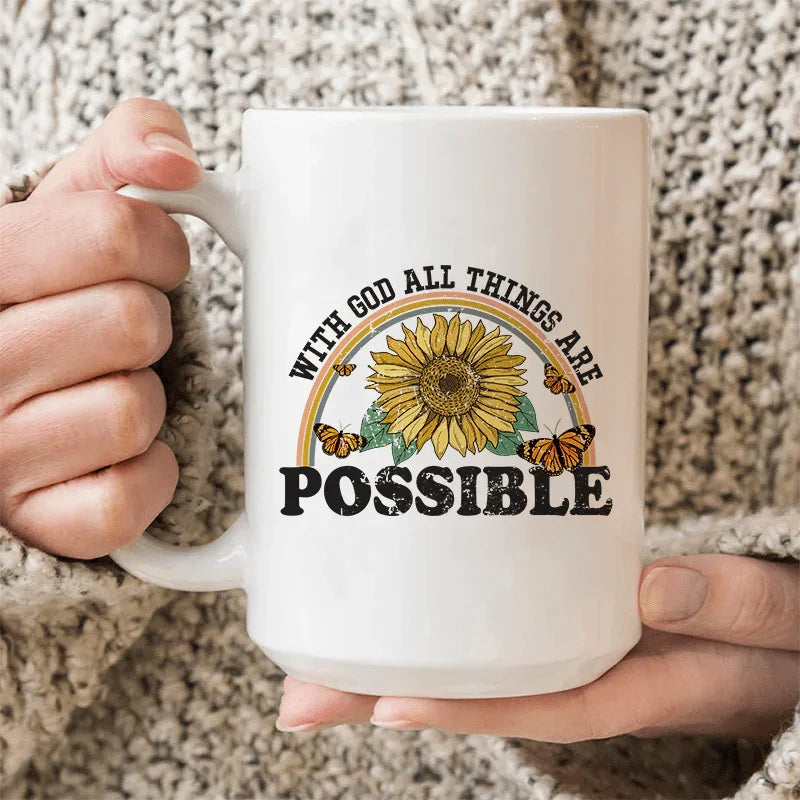 With God All Things Are Possible Ceramic Mug 15 oz Peachy Sunday