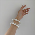 Woman Big Pearl Hair Ties Fashion Korean Style Hairband Scrunchies Girls Ponytail Holders Rubber Band Hair Accessories Ponytail Holder Accessories for Women And Girls