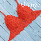 Woman Bikini Top Crochet Knit Separate Female Women Comfortable Beach Crochet Crop Summer Halter Tank Top Beach Knit  Bra Beachwear Plus Size Bathing Suits Summer Beach Crochet Crop Tank Top