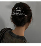 Woman Novelty Minimalist Dainty Design Irregular Hairpins Punk Style Metal Silver Hair Claws Barrettes Women Hair Accessories Hair Clips Hairgrip Stevvex
