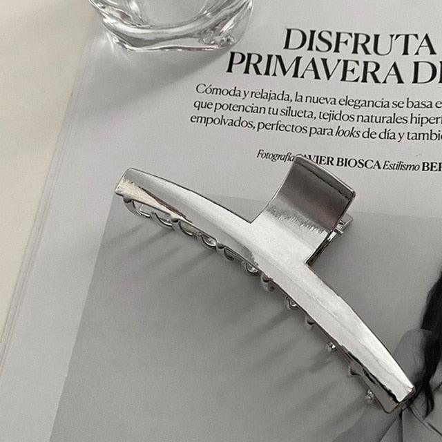 Woman Novelty Minimalist Dainty Design Irregular Hairpins Punk Style Metal Silver Hair Claws Barrettes Women Hair Accessories Hair Clips Hairgrip Stevvex
