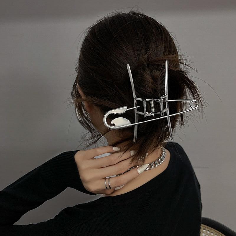 Woman Novelty Minimalist Dainty Design Irregular Hairpins Punk Style Metal Silver Hair Claws Barrettes Women Hair Accessories Hair Clips Hairgrip Stevvex