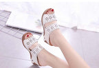 Woman Sandals For Beach Slip On Fashion Sandals Women Thick Bottom Footwear Flat Sandals Soft Leather Vintage Summer Casual Non-Slip Beach Platform Shoes Sandals Stevvex