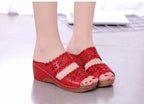 Woman Sandals For Beach Slip On Fashion Sandals Women Thick Bottom Footwear Flat Sandals Soft Leather Vintage Summer Casual Non-Slip Beach Platform Shoes Sandals Stevvex